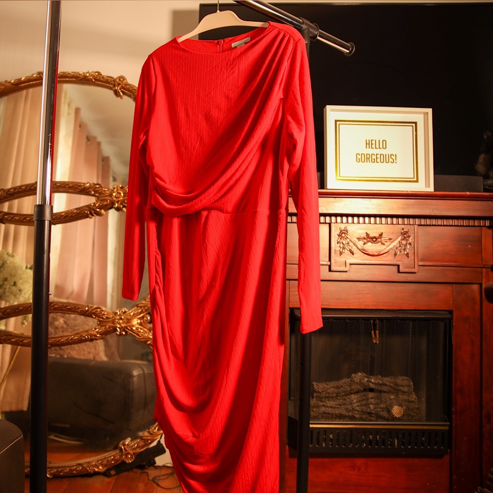Drap dress.